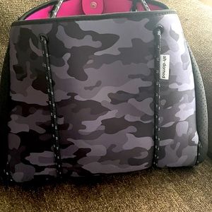 Neoprene tote with attached mini purse